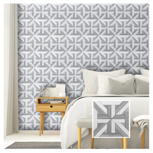 Nhà Máy Trực Tiếp Sàn Gỗ Mẫu Đá Cẩm Thạch Khảm Gạch Xám Trắng Cổ Điển Phù Hợp Với Đá Ngói Trắng Gỗ Đá Cẩm Thạch Tường Gạch - Product Image 4