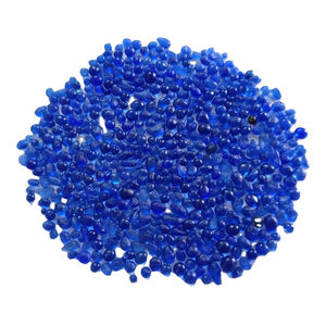 Superbes perles de verre cristal bleu cobalt rondes polies à la machine Graviers de décoration nature en vrac - Product Image 1