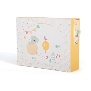 Luxury Biodegradable Baby <b>Memory</b> Gift <b>Box</b> with Ribbon Custom Logo Slide-Out Drawer and Small Drawer - Product Image 5