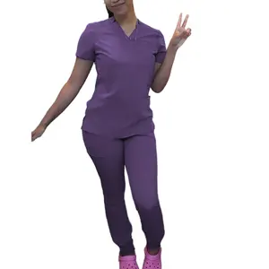 Mô Hình Tùy Chỉnh Stretchy Nursing Scrubs Vải Tẩy Tế Bào Chết Y Tế Để Bán Bác Sĩ Đồng Phục Và Y Tá Tẩy Tế Bào Chết