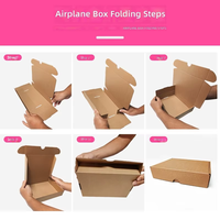 Boîte en carton ondulé rectangulaire épaisse et personnalisable en forme d'avion, couleur au choix, extra-résistante, pour expédition
