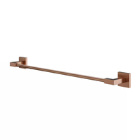 Porte-serviettes double carré en laiton pour salle de bain, fixation murale, finition bronze brossé, 60 cm, pour hôtel