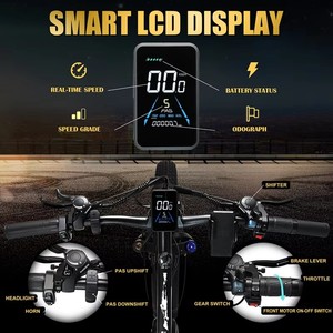 All Terrain Fat Tire Bike 250W Dual Motor Lithium 23AH <b>Battery</b> Dual Hydraulic Disc Mountain Smart LCD Display - Product Image 3