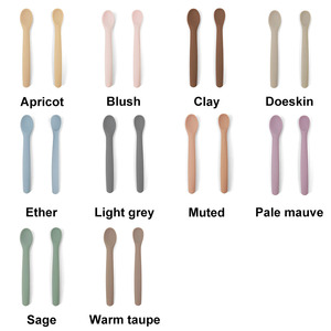 BPA Free an toàn Silicone uốn cong muỗng với PP Hộp bao bì cho ăn và đào tạo Spoon <span class=keywords><strong>Set</strong></span> cho bé LED cai sữa - Product Image 2