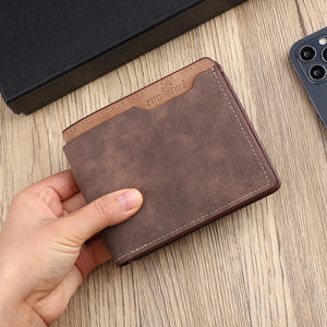 Vintage Fashion Short Multifunctional Waterproof RFID Blocking PU Leather Stone Pattern Open Closure <b>Wallet</b> for <b>Men</b> - Product Image 4