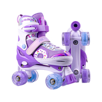 PU Roues Clignotant Patins À Roulettes Chaussures pour Enfants Taille Réglable Haute Qualité Quad Patins Chaussures Patines De 4 Ruedas