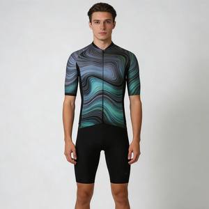 Maillot de cyclisme personnalisable à texture dégradée, séchage rapide, coupe ajustée, pour tournoi, professionnel, haut de gamme, entraînement cycliste en club - Product Image 6