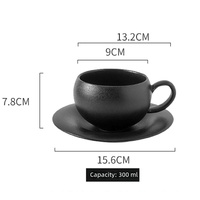 Plateau de tasse à oeufs en porcelaine nordique vintage grande capacité 300ml Design givré Portable Latte/Cappuccino tasse à boisson chaude