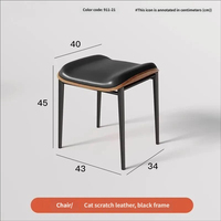Fauteuil de luxe en métal, design minimaliste moderne et compact, réglable en hauteur, pivotant, sans accoudoirs, pour chambres, bureaux et salles d'étude