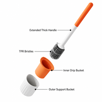 Brosse de toilette populaire à double face incurvée en TPR pour l'élimination des taches tenaces, nettoyage de la salle de bain