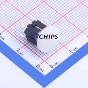 TPB01-107L1W Tactile Switch Through hole Component (THT) Switch ( Button Shape: Round Button )( Button/Cap Color: White ) - Product Image 1