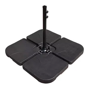 Base para guarda-chuva de água quadrada com trava em U, suporte cantilever para guarda-chuva, base para guarda-sol de pátio, 60 80KG, 4 unidades