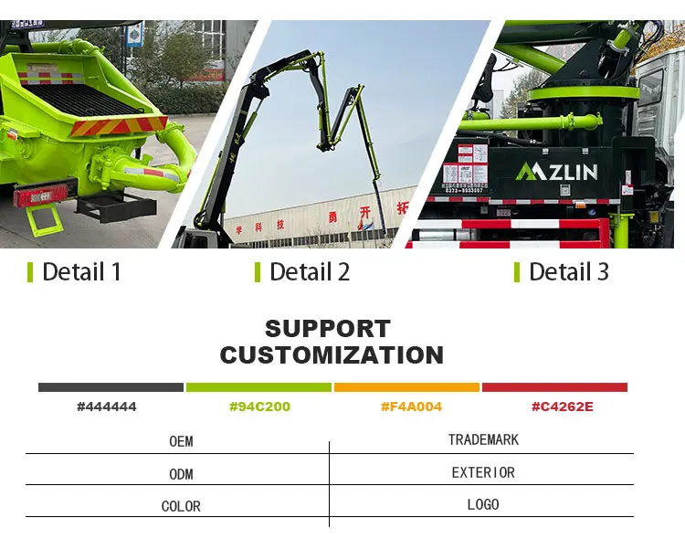 specifications ZLIN52261THB 37M co<i></i>ncrete pump truck self mobile propelled co<i></i>ncrete boom pump