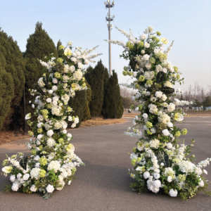 Arco <span class=keywords><strong>de</strong></span> Boda <span class=keywords><strong>de</strong></span> Rosas Verdes e Hortensias Más Vendido, Arco Floral Artificial en Forma <span class=keywords><strong>de</strong></span> Cuerno <span class=keywords><strong>de</strong></span> 210 cm, Decoración para <span class=keywords><strong>Bodas</strong></span> y Fiestas - Product Image 1