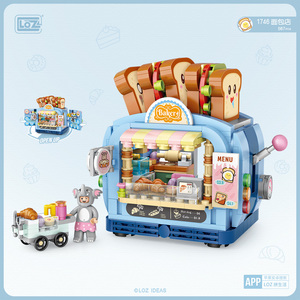 Loz ของเล่นตัวต่อขนาดเล็กแบบทำมือสำหรับเด็กสไตล์ทันสมัยร้านไอศกรีมก่อนวัยเรียนและร้านเบเกอรี่ที่มีสัตว์ - Product Image 6