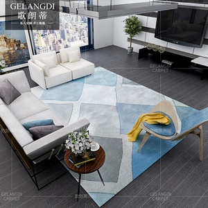 Alfombra de lana con diseño geométrico personalizado a mano para sala de estar, decoración del hogar, resistente a las manchas - Product Image 5