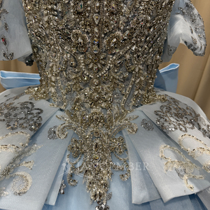 Mct023 Light Blue Quinceanera <b>Dress</b> Rhinestone Corset Silver Sequin <b>Ruffle</b> Princess Ball Gown Sweet 15 Party <b>Dress</b> Jancember - Product Image 4