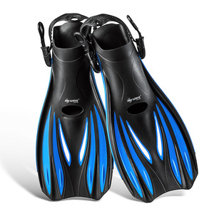 Freediving Fins Open Heel Adult Swimming Training Fins Black Unisex For Pool And Sea Diving - Product Image 5