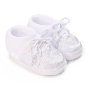 Новые однотонные туфли с принтом любви, универсальные От 0 до 1 года детские туфли для крещения в стиле принцессы, которые можно носить в любое время года