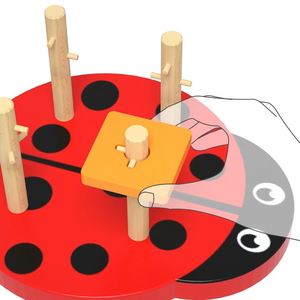 Jeu d'empilage en bois en forme de scarabée, écologique et sûr pour bébé, personnalisable, pour garçons et filles - Product Image 3