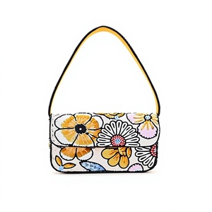 Nuevo Bolso de Lona de Moda de la Mejor Calidad con Estampado Floral Colorido, Colores Mezclados, Forma Personalizada, Bolso Promocional de Uso Diario para Mujer - Product Image 1