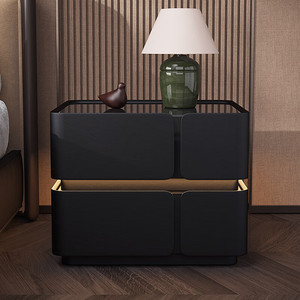 Table de chevet en bois massif durable à éclairage Led intégré Table de chevet flottante haut de gamme Tables de chevet pour la décoration intérieure moderne - Product Image 1