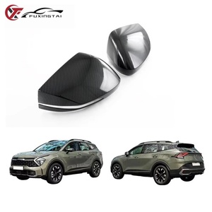 Accessoires de couverture de rétroviseur de voiture FUXINGTAI, motif en fibre de carbone, protection de rétroviseur, garniture pour <span class=keywords><strong>KIA</strong></span> <span class=keywords><strong>SPORTAGE</strong></span> <span class=keywords><strong>NQ5</strong></span> 2021 - Product Image 1