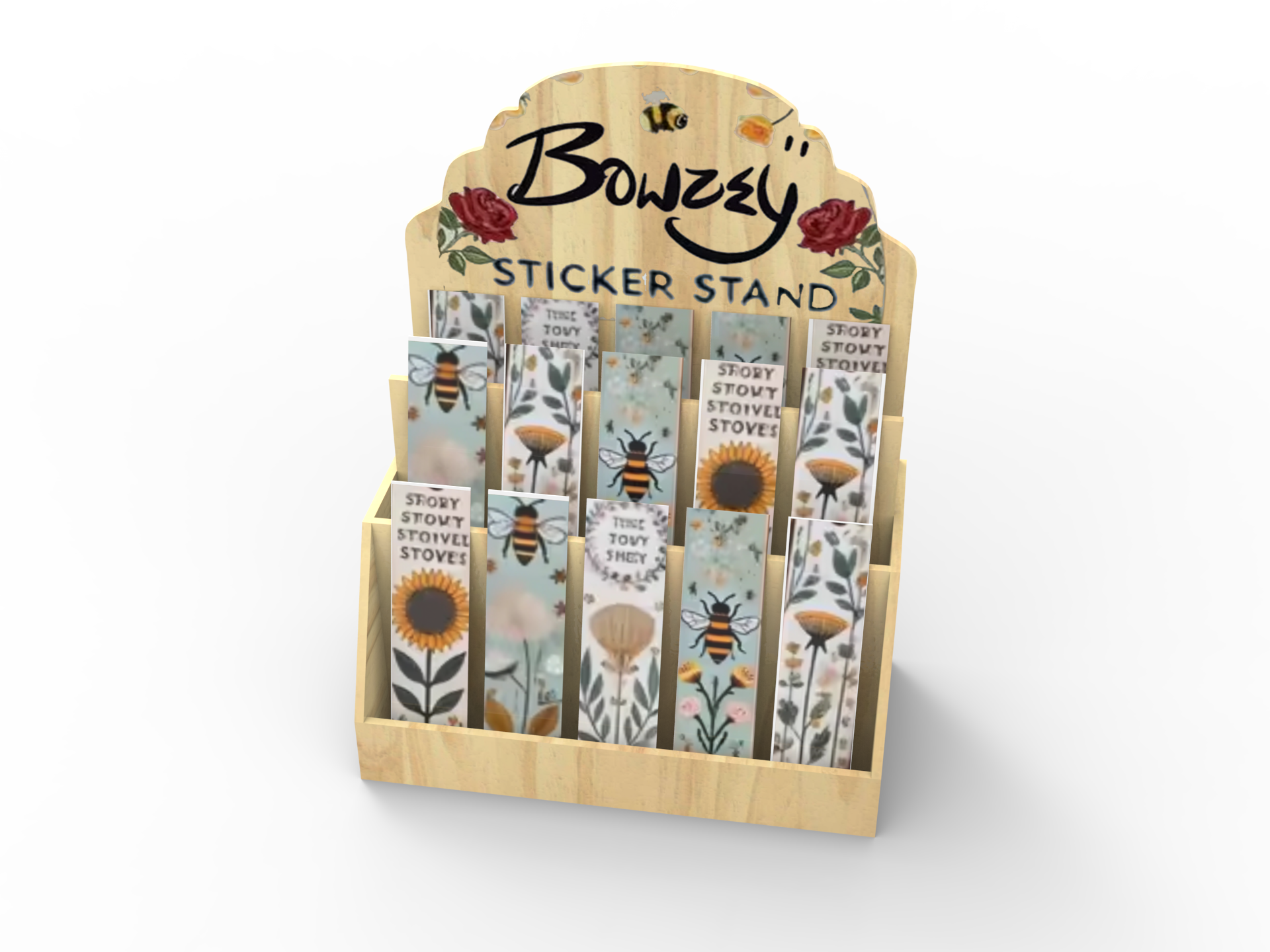 Apache Customized Souvenir Badge Wooden Sticker Display Stand Post Card Book Display Racks for Retail Book Shop Wholesale — view 2