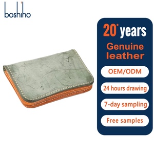 2025 New Handmade Genuine Cowhide <b>Leather</b> Card Holder Vegetable <b>Tanned</b> with Mist Wax Original Coin <b>Purse</b> Design - Product Image 1