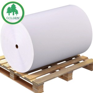 High brightness 128gsm factory raw C2S coated art <b>paper</b> <b>roll</b> for brochure printing - Product Image 5