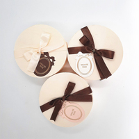 Boîte d'emballage cylindrique en bois pour desserts, design à coller plat, pour gâteaux et cadeaux