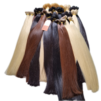Extensiones de Cabello Remy 100% Alineadas con la Cutícula, Pre-Adheridas, Doble Trama, con Punta en U/Punta Plana/Punta en I, Extensiones de Cabello con Punta Plana de Queratina Italiana