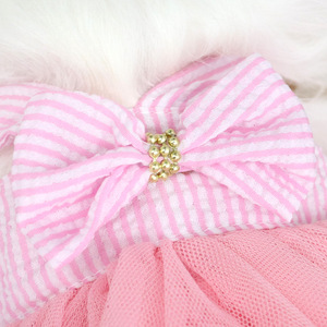 Wholesale Classic Lightweight Polyester Dog & Cat Clothes for <b>Small</b> Dogs <b>Teddy</b> Bichon Mesh Strap Dress - Product Image 4