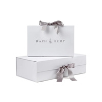 Boîtes cadeaux blanches A5 profondes avec ruban gros-grain fixe pour emballage cadeau de robe de mariée