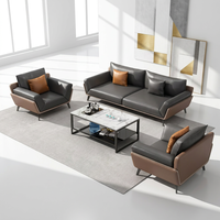 Ensemble de canapés de direction haut de gamme en similicuir, mobilier de luxe pour salle de réunion et espace lounge de bureau