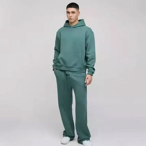 ชุดฮู้ดดี้ลำลองผู้ชายคุณภาพสูง ผ้าฝ้ายแท้ 100% สกรีนโลโก้ตามสั่ง ทรงโอเวอร์ไซส์ ไหล่ตก สำหรับใส่ในฤดูหนาว - Product Image 2