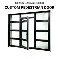 Porte de garage transparente personnalisée en aluminium et verre, à commande automatique à distance, finition moderne, d'occasion