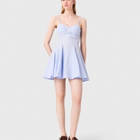Robe MINI décontractée pour femme, légère et respirante, en tissu uni naturel, style halter, style resort, couleur mauve