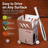 Machine à balles de tennis portable professionnelle Nisplay N0 en aluminium, capacité de 60+ balles, commande à distance par application, équipement d'entraînement de tennis automatique