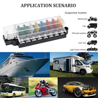 ONEGOL Boîtier de fusibles 8 voies ATO/ATC en bakélite 12V à montage sur panneau avec couvercle pour composants de fusibles haute performance pour applications marines, VR et automobiles