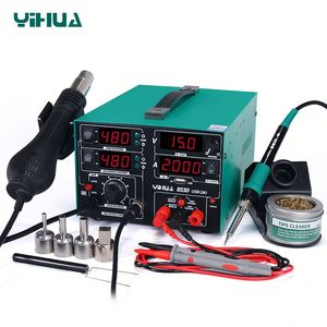 YIHUA 853D 2A 4 LED avec 5V USB Nouveau Type 3in1 Station de soudure à air chaud et fer à <span class=keywords><strong>souder</strong></span> avec alimentation CC - Product Image 2