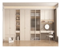Armoire multifonctionnelle en bois pour chambre de filles Armoire de rangement Table de toilette Meuble penderie avec miroir