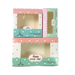 Commercio all'ingrosso Custom Design di Carta Per Uso Alimentare di Forma Quadrata di Confezionamento Biscotti Biscotti Brownie Scatole Torta Tazza In Massa Con Finestra In PVC - Product Image 1