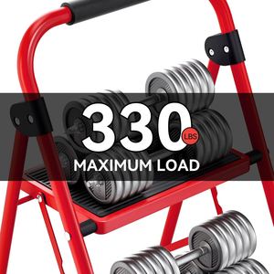 Small Portable Three Step Ladder Household Ladder <b>Folding</b> Multi-purpose Telescopic Thickened Indoor Herringbone Stairs - Product Image 3