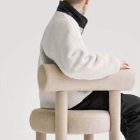 Fauteuil de loisirs modulaire en tissu, style luxe léger et moderne, pour la maison, la salle à manger, le salon, ou comme tabouret de maquillage décontracté sans dossier pour chambre à coucher et coiffeuse
