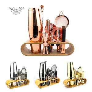 Tùy chỉnh Rose Gold bartender Kit 850 + 550ml Boston Shaker Set thép không gỉ rượu vang Mixer Bar phụ kiện Cocktail công cụ thiết lập - Product Image 6