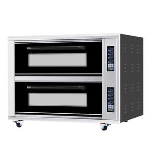 Factory Straight Hair Double Layer Four <strong>Plate</strong> Oven Large Cake Pizza Bread Second Floor Capacity Commercial - Product Image 1