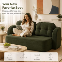 Vakuumverpacktes Sofa 3-Sitzer Große Größe Samt-Stoff Entspannungs-Couch Volumenreduzierte Versandlösung