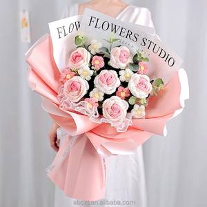 باقة مصنوعة يدويًا من البوليستر روز كيفا للبيع بالجملة عيد الحب عيد الأم عيد الميلاد عيد هالوني المدرسة مرة أخرى - Product Image 1