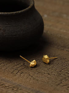 Simple elegante Original bloque de plata Irregular piedra estilo joyería de moda 925 pendiente de plata esterlina para hombres y mujeres - Product Image 4